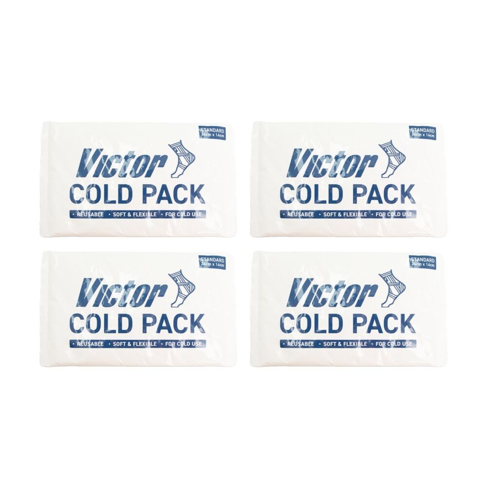 Victor Sports Cold Hot Pack Reusable Flexible Gel Recovery Standard 24x14cm (4 Pack)