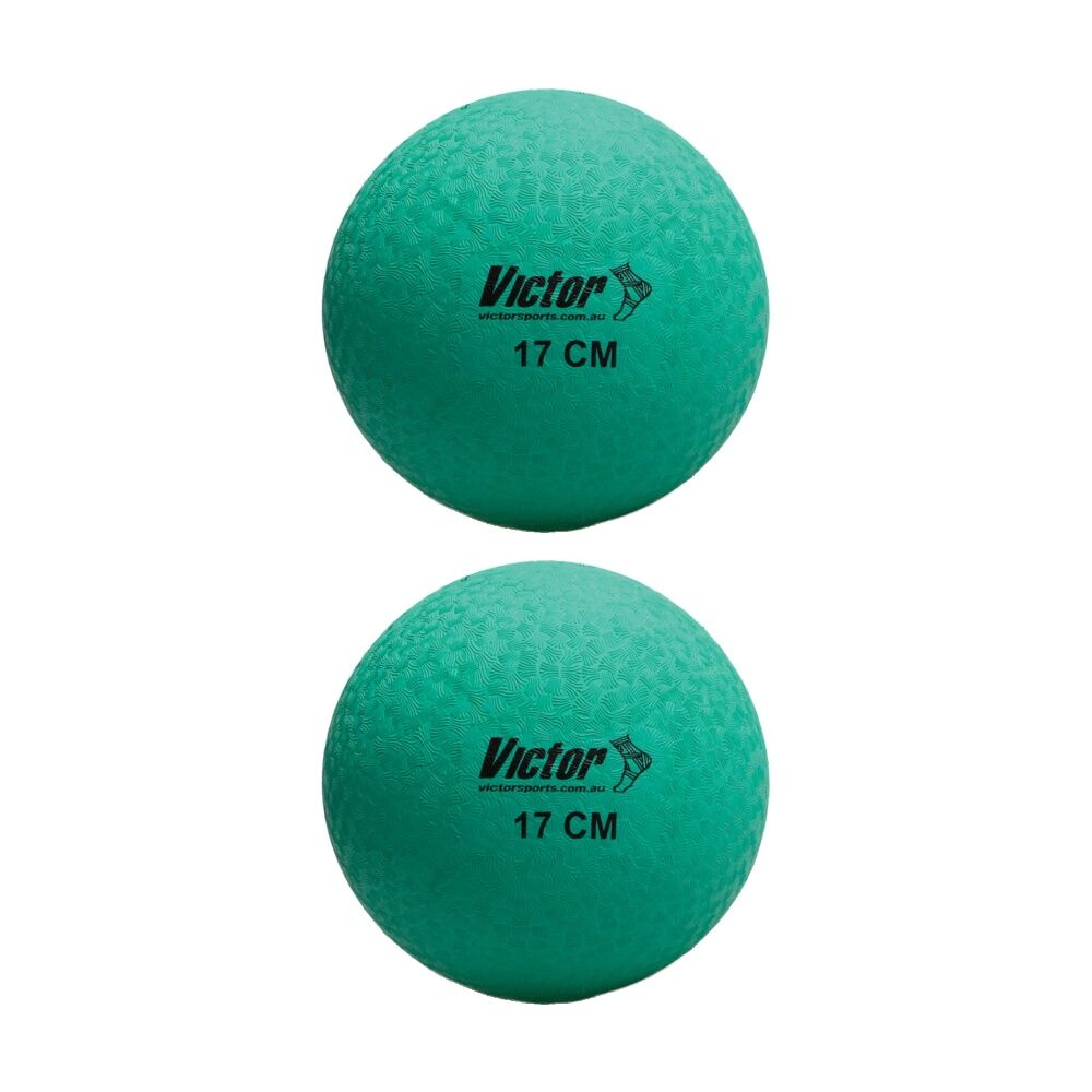 Victor Sports Playball Rubber Durable Bounce Ball Active Play Green 17cm (2 Pack)