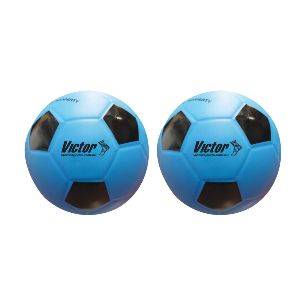 Victor Sports Vinyl School Soccer Ball Soft Touch Lightweight Blue/Black (2 Pack)