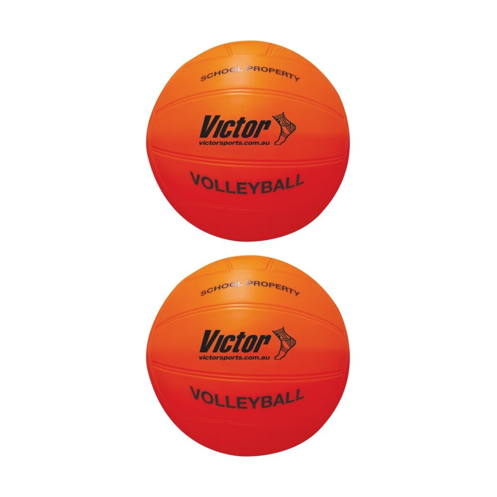 Victor Sports Vinyl School Volleyball Soft Touch Lightweight Orange (2 Pack)