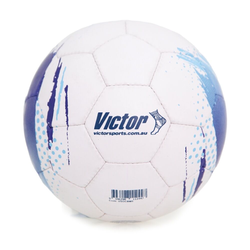 Victor Sports Match Soccer Ball Size 5 - Blue - Durable Synthetic Rubber - Hand Stitched 3 Ply Polyester Cotton Linings - Latex Bladder - Official — image 2