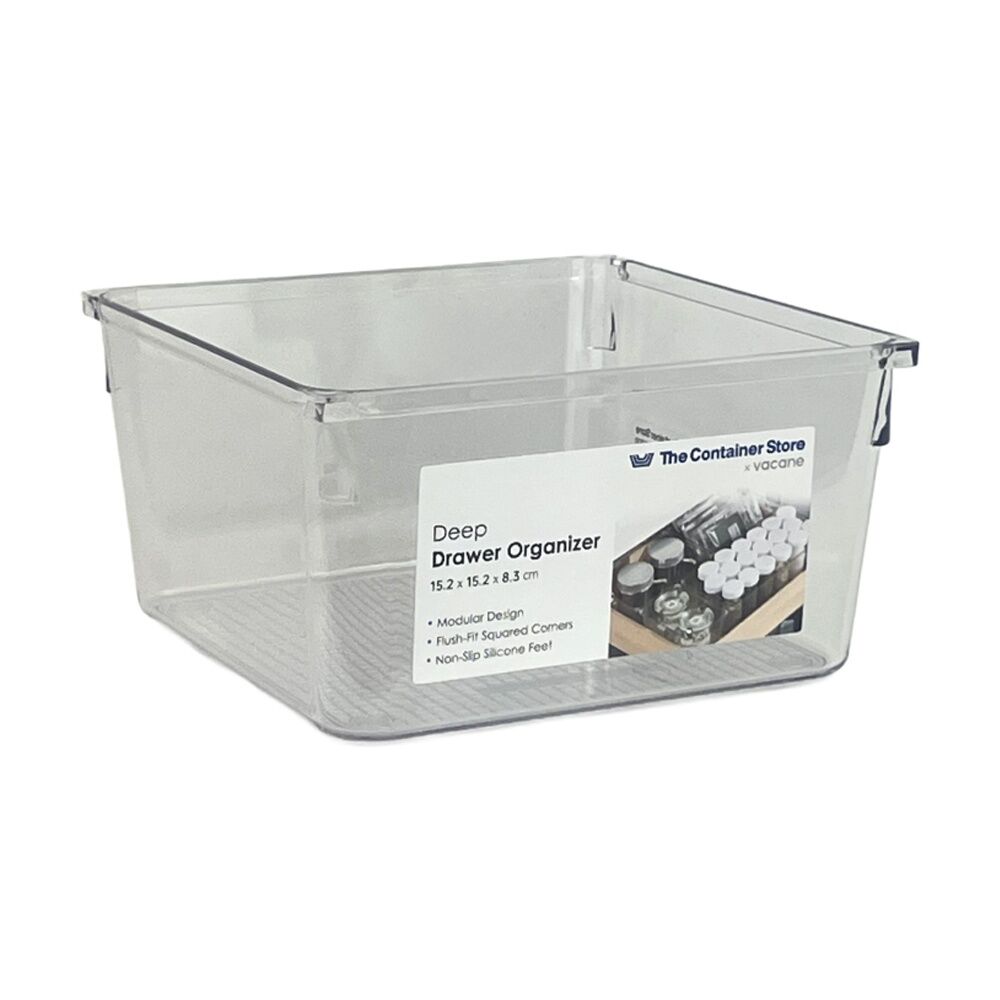 The Container Store Deep Drawer Organiser - Clear Polyethylene Terephthalate - Square Drawer Storage - 15.2 x 15.2 x 8.3 cm — image 2