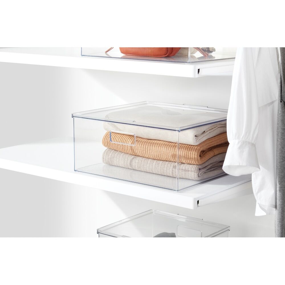 The Container Store XL Storage Box With Lid Clear 40x39x18cm (4 Pack) — image 4