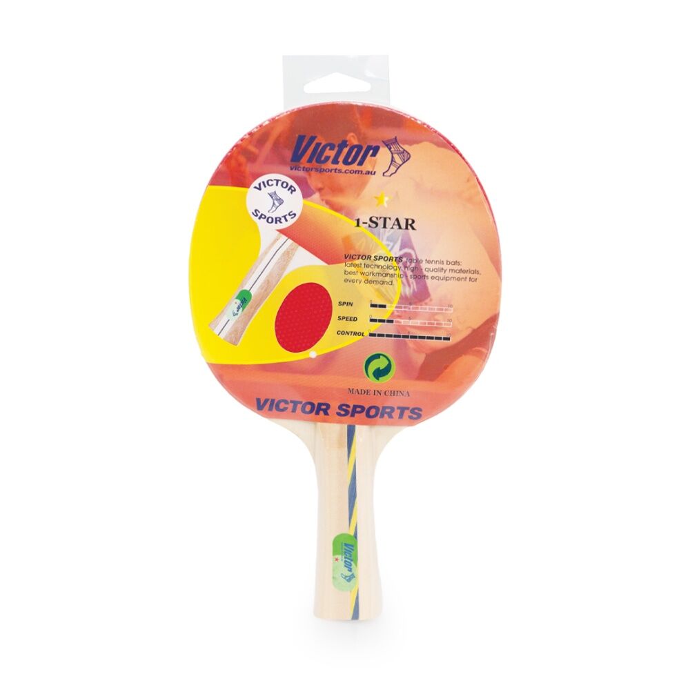 Victor Sports Victor Table Tennis Bat Superspin 1 Star - 5mm Hard Plywood With Pips-Out Rubber 5mm — image 3