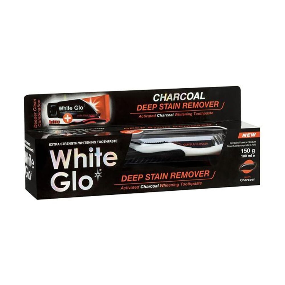 White Glo 150g Deep Stain Remover Toothbrush & Toothpaste Set
