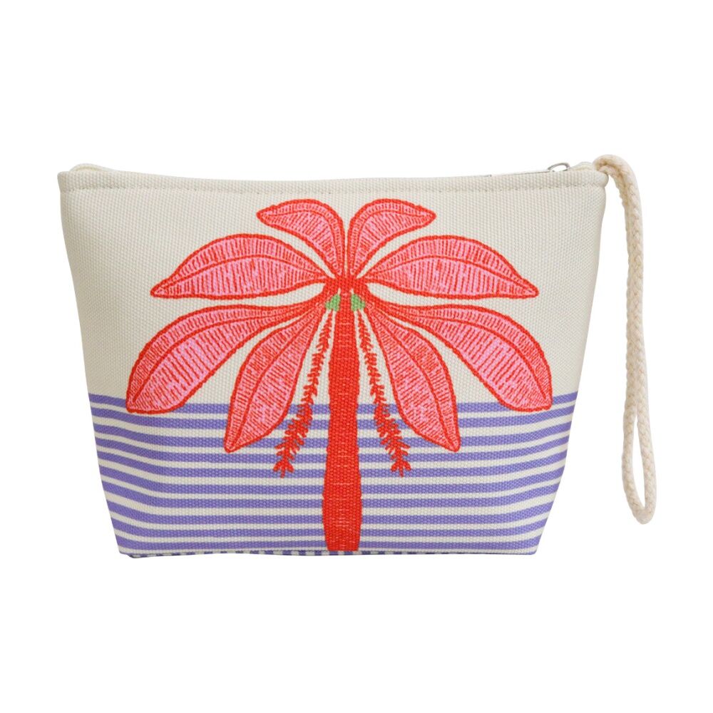 LVD 22x6x15cm Red/White Palm Tree Catalina Purse Bag w/ Wrist Strap