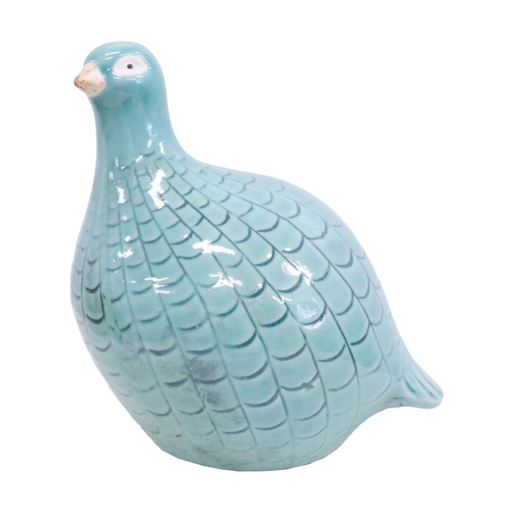 LVD 17.5x16.5x12.5cm Guinea Fowl Aqua Large Ceramic Figurine Home Decor