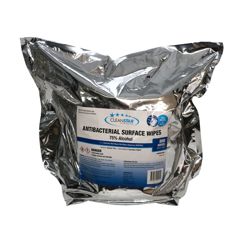 Cleanstar 75 Percent Alcohol Surface Wet Wipes Antibacterial (1600 Pieces)