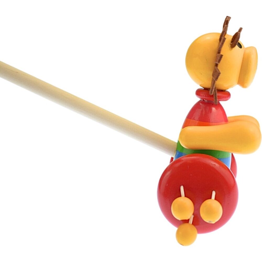 Kaper Kidz 18m+ Push Along Wooden Lion Spinning Beads Kids/Toddler Toy — image 2