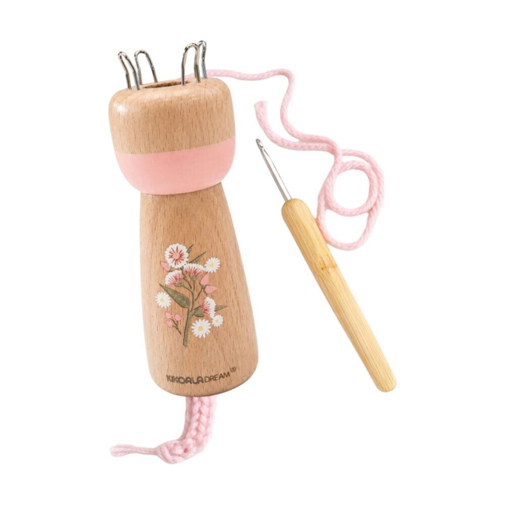 Koala Dream Australian Flora Knitting Doll Gum Blossom - Wooden Crochet Nancy Kit - Includes Pick, Wool & Fabric Bag - Builds Fine Motor Skills - 3cm — image 2
