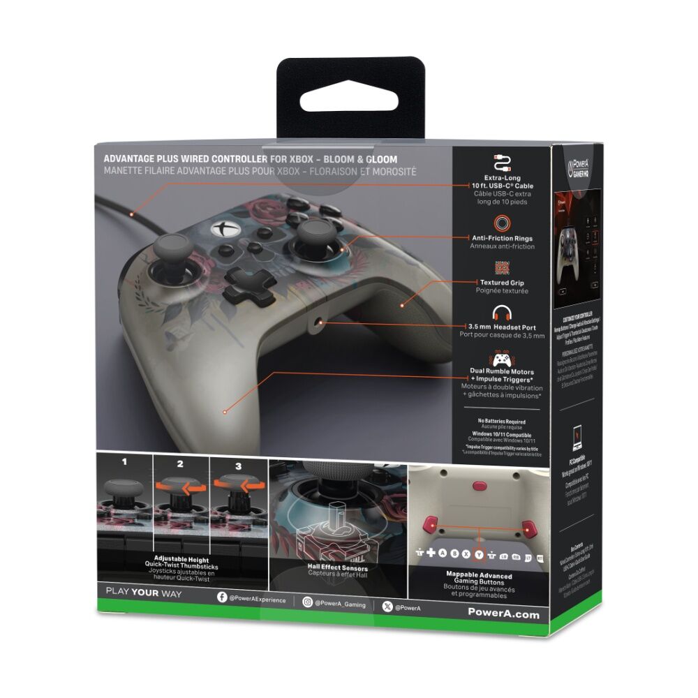 Powera 3.5mm Jack Xbox Series Advantage Wired Plus Controller Bloom & Gloom — image 2