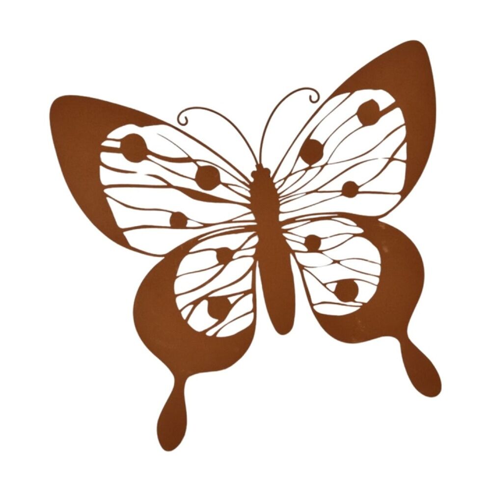 Bronrob Rustic Metal Butterfly Outdoor Garden Wall Art Decor 38x37cm (2 Pack) — image 2