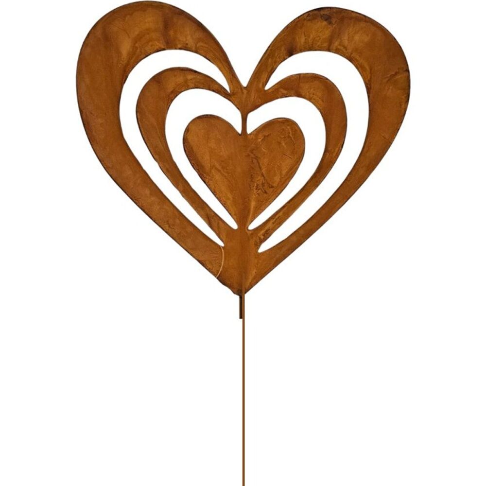 Bronrob Cut Out Love Heart Outdoor Garden Decorative Stake Large 45x20.9cm (2 Pack) — image 2