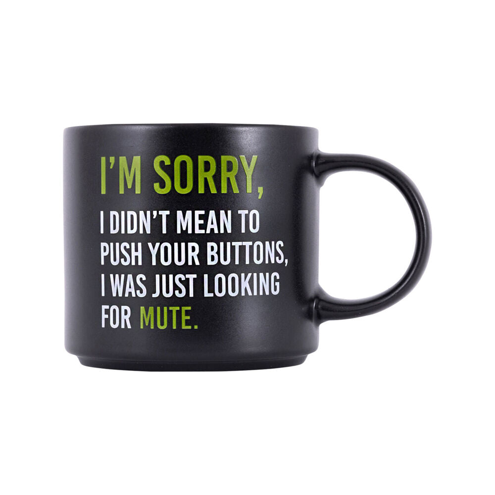 Splosh Cheeky Sorry Ceramic Coffee/Tea Home/Office Mug Drinkware 9x13.5cm Black