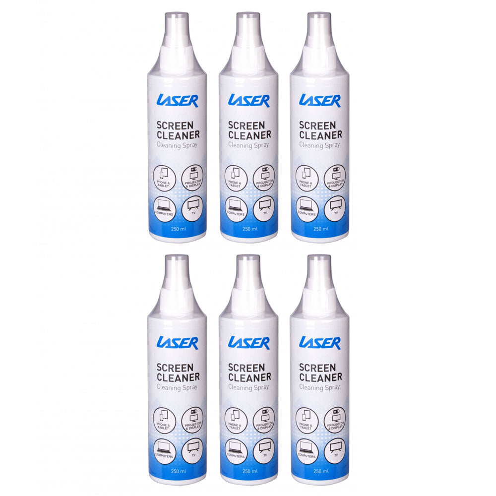 Laser 250ml Cleaning Spray Cleaner for Electronics/Laptop Monitor PC Screens (6 Pack)