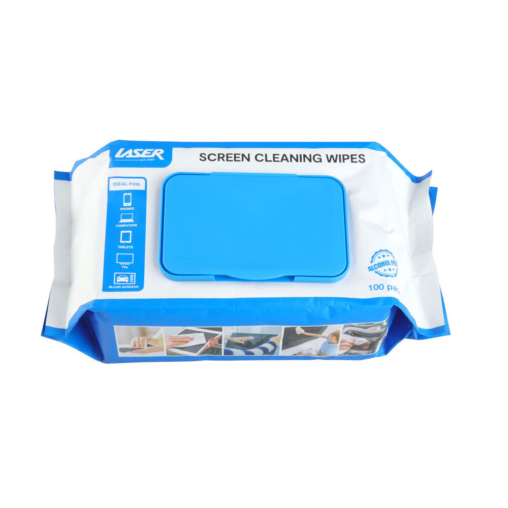 Laser Screen Cleaning Wipes 100-Sheets For TV/Phone/Laptop Monitor (3 Pieces) — image 2
