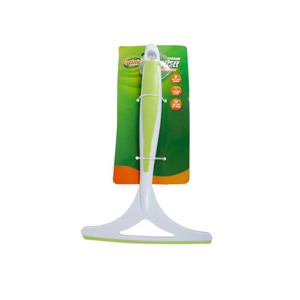 Ultimo Glass Squeege w/ Suction Hook Window Cleaner 26x18cm 2 Asst Green/Grey