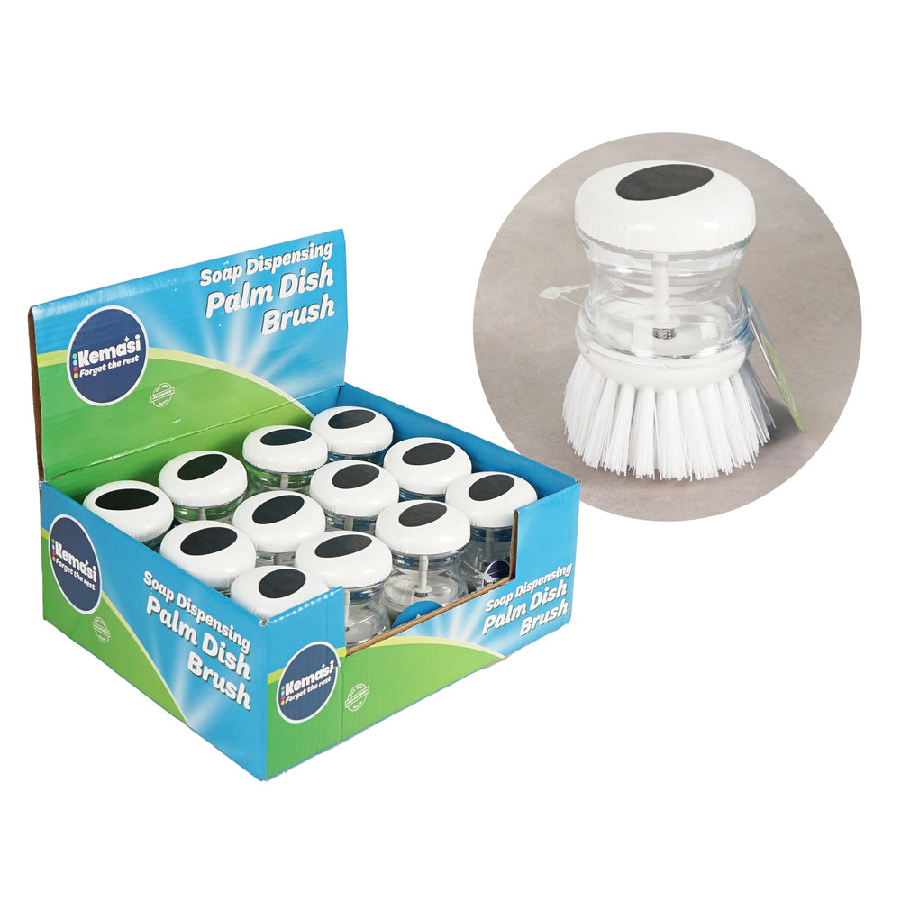 Kemasi Multipurpose Soap Dispensing Palm Dish Washing Brush Home Cleaning — image 2