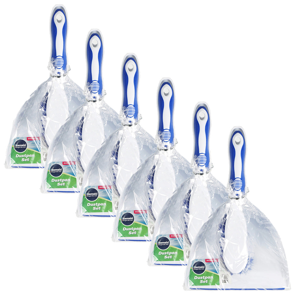 Kemasi Multipurpose Durable Dustpan Set Home Bathroom Kitchen Cleaning (6 Pack)
