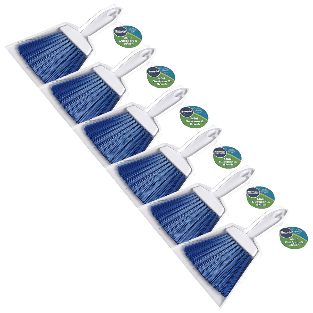 Kemasi Multipurpose Durable Mini Dustpan With Brush Home Kitchen Cleaning (6 Pack)