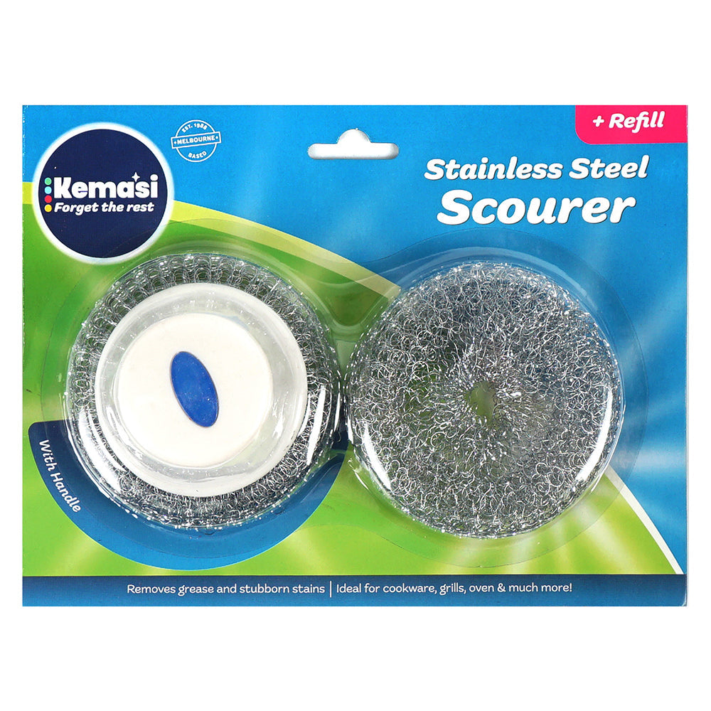 Kemasi Heavy Duty Multipurpose Stainless Steel Scourer & Refill Home Cleaning