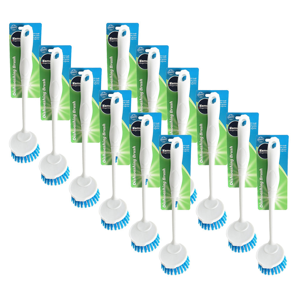 Kemasi Soft Grip Multipurpose Dishwashing Brush Home Kitchen Cleaning (12 Pack)