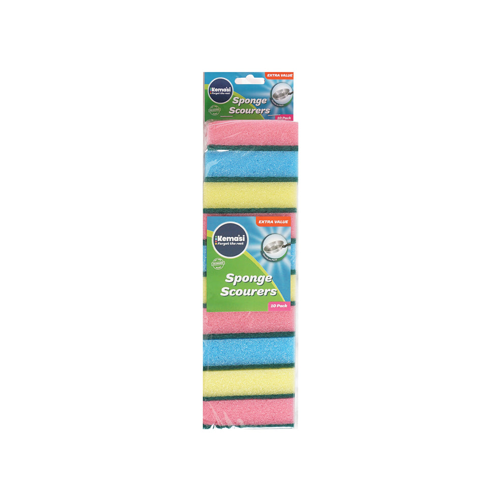 Kemasi Double Sided Sponge Scourer Home Kitchen Dishwashing Cleaning (10 Pieces) — image 2