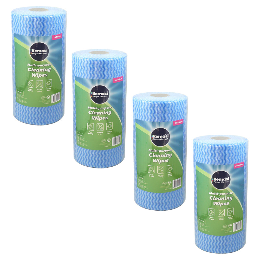 Kemasi 100 Sheets kemasi Multipurpose Durable Cleaning Wipes Home Kitchen Cleaning (4 Pack)