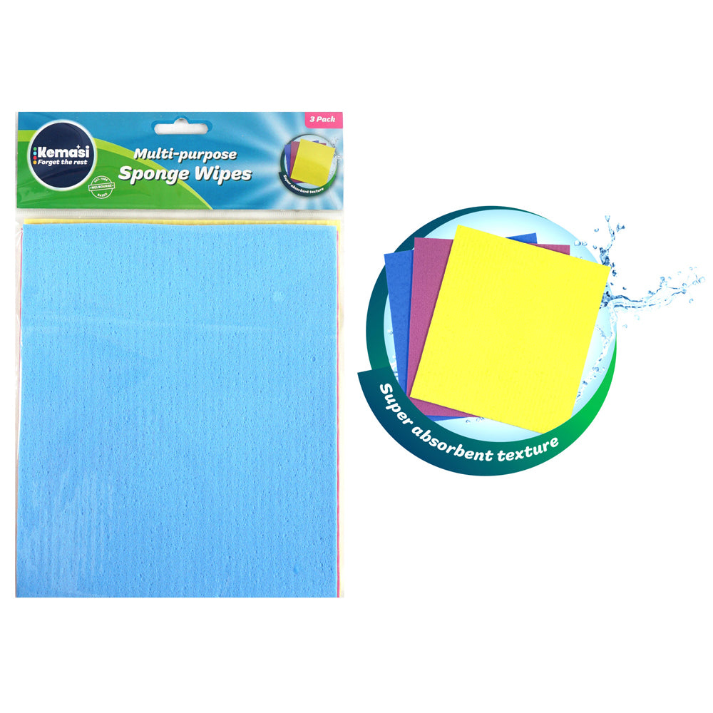 Kemasi Multipurpose Durable Cleaning Sponge Wipe Home Dishwashing Assorted (3 Pieces) — image 2