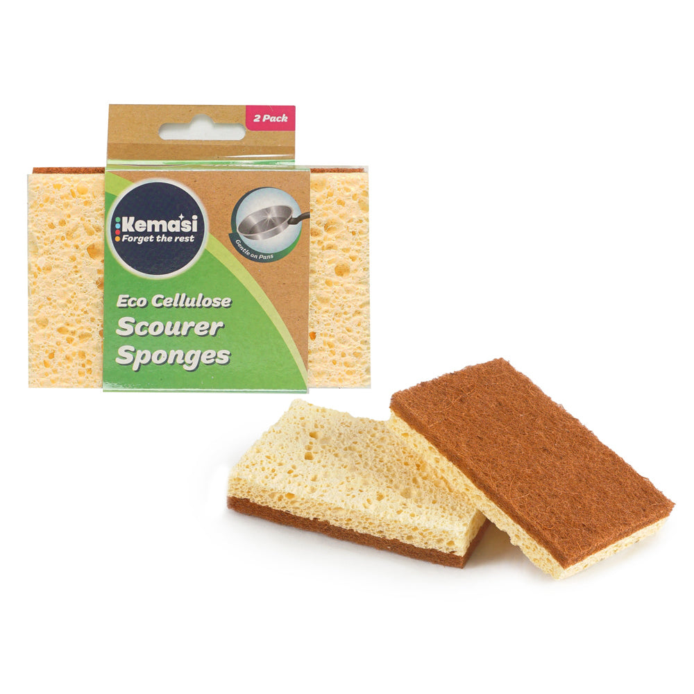 Kemasi Eco Cellulose Multipurpose Sponge/Scourer Home Dishwashing Cleaning (2 Pieces) — image 2