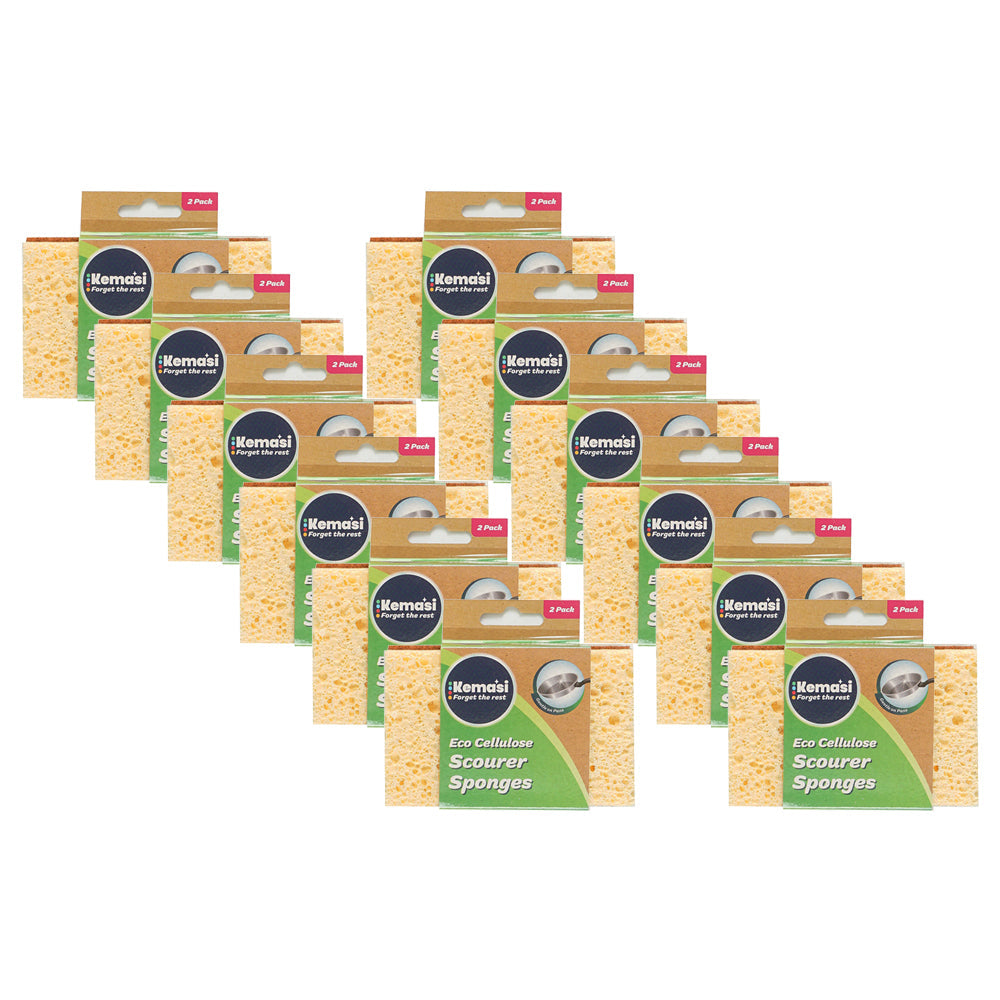 Kemasi Eco Cellulose Multipurpose Sponge/Scourer Home Dishwashing Cleaning (24 Pieces)