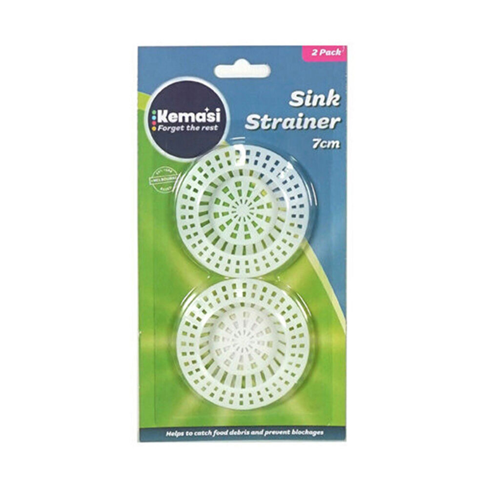 Kemasi 2pc Kemasi Kitchen/Bathroom Sink/Drain Cover Strainer Set 7cm White (12 Pack) — image 2