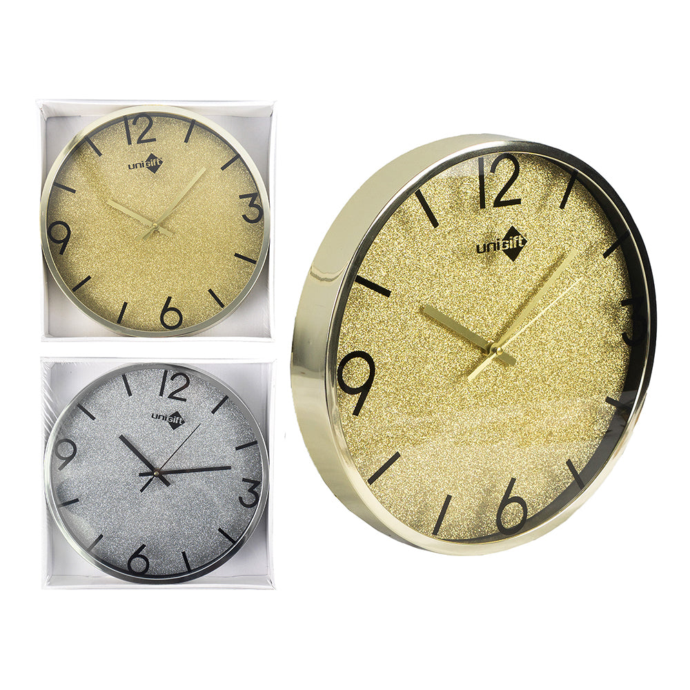 Unigift 12Inch/30cm Glitter Decorative Wall Clock Assorted Colours Home Decor — image 2