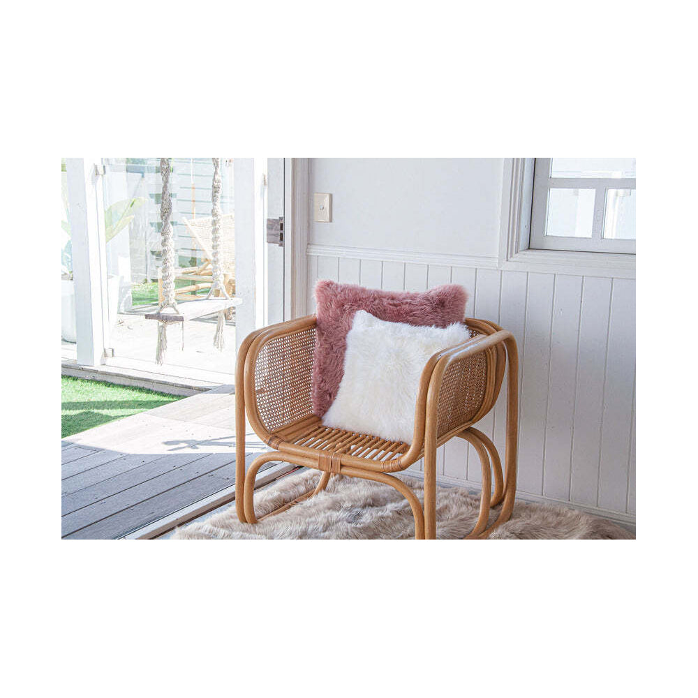 Huxford Grove The Gulgong Sheepskin Cushion Sofa Pillow Square 50cm Dark Rose — image 2