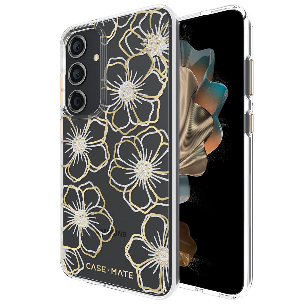 Case-Mate Floral Gems Case Phone Cover Protection For Samsung Galaxy S24+ Gold