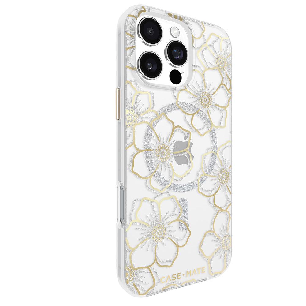 Case-Mate Clear/Gold Floral Gems MagSafe Case For Apple iPhone 16 Pro Max — image 2