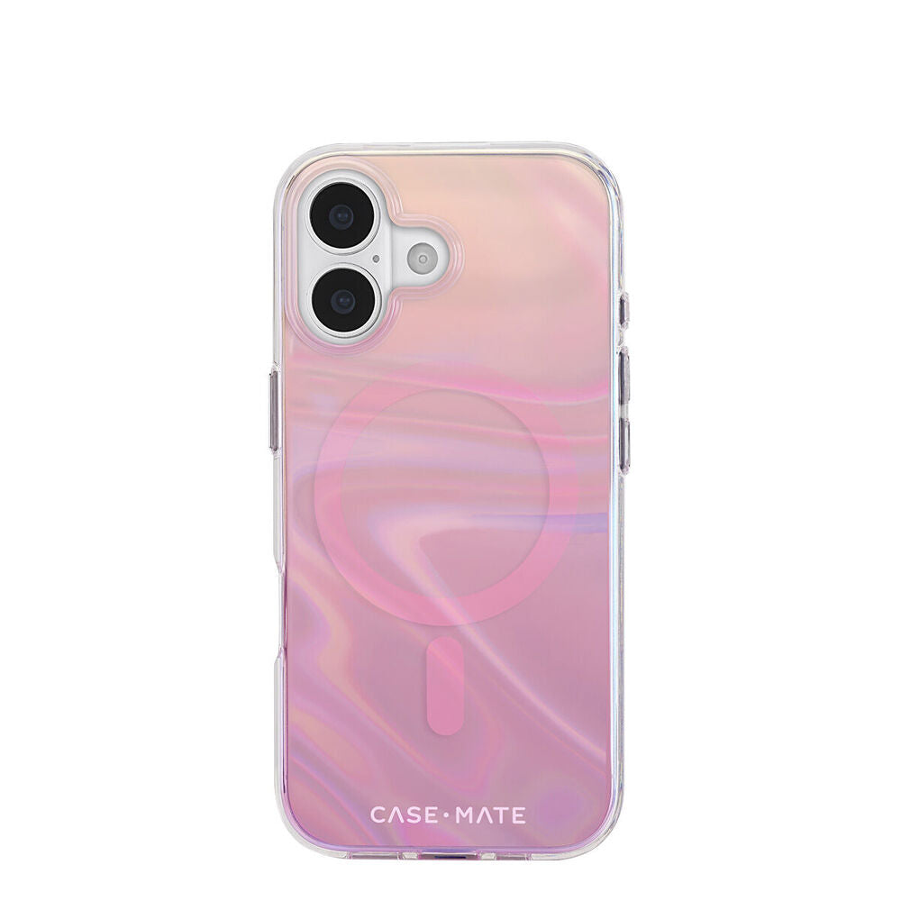 Case-Mate 6.3in Iridescent Peach Bubble MagSafe Phone Case for iPhone 17