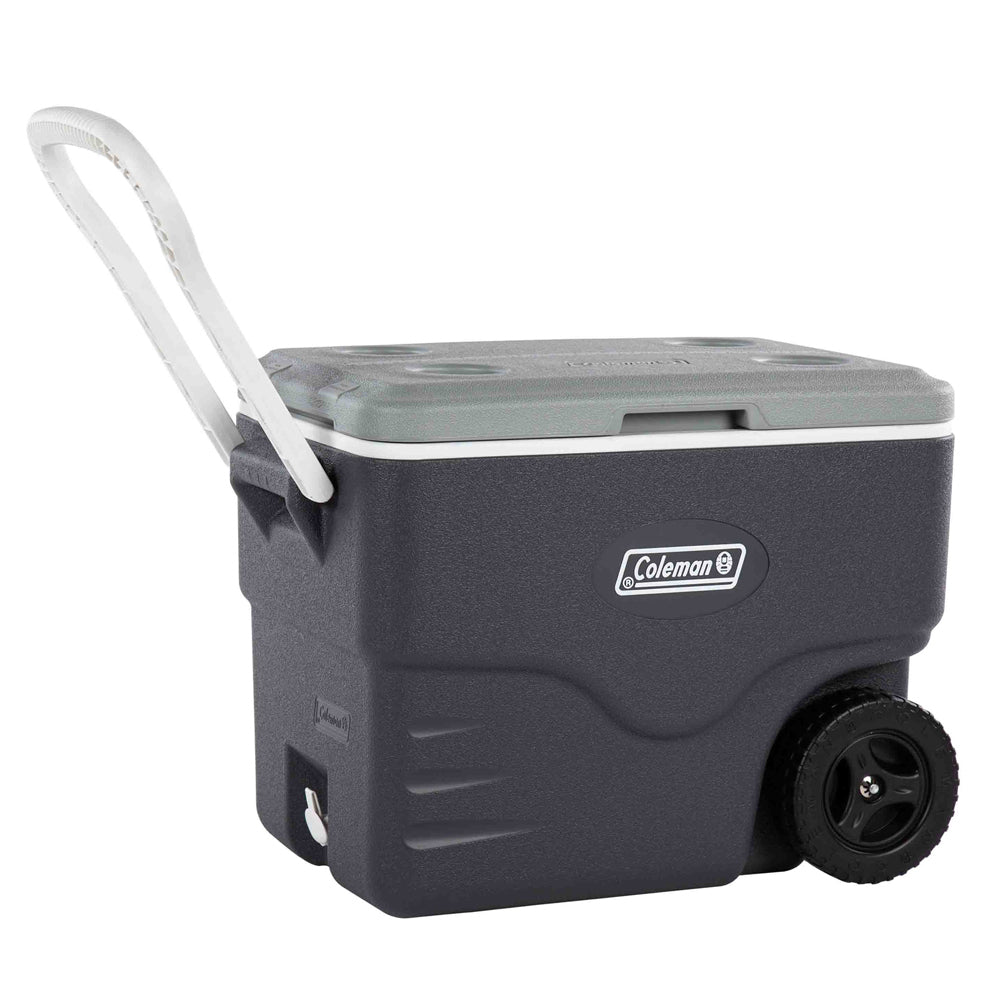 Coleman Plastic Cooler Wheeled Hard Cooler Black/Grey Outdoor Camping — 38l