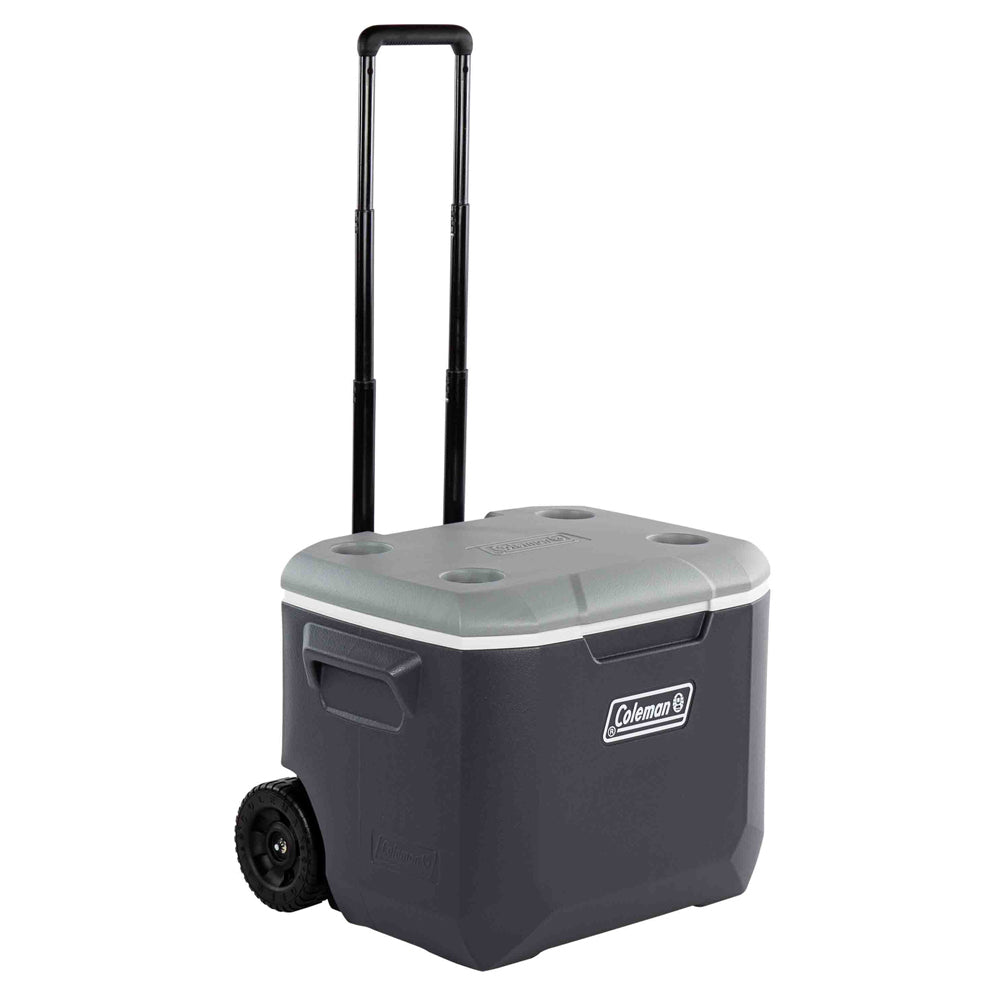 Coleman Plastic Cooler Wheeled Hard Cooler Black/Grey Outdoor Camping — 57l