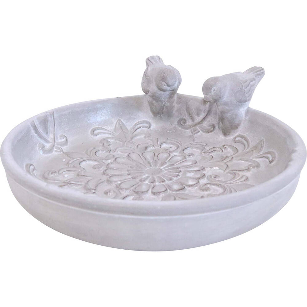 LVD Concrete Bird Bath Tap Bowl Home/Garden/Patio Outdoor Decor 27x26cm White (2 Pack) — image 2