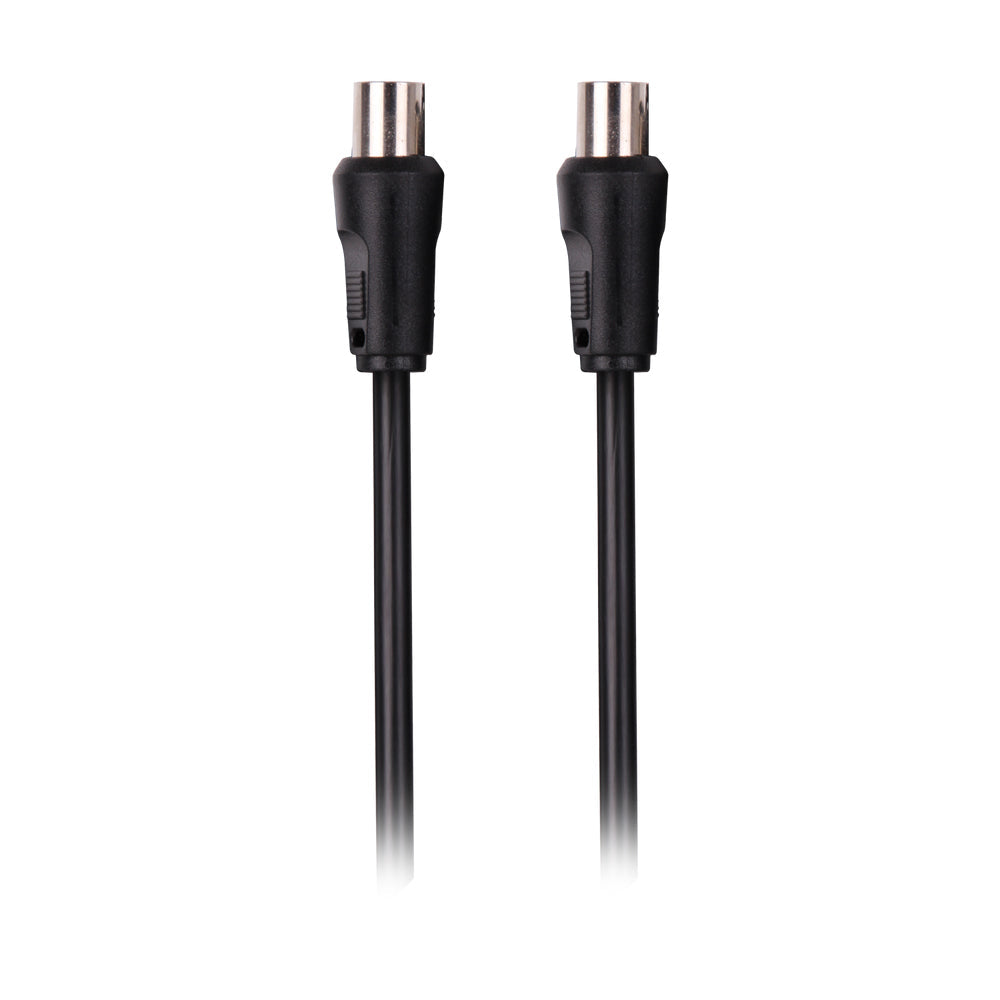 Crest 1.5m Dual Shield Male TV Antenna Cable Coaxial Connector For HDTV Black
