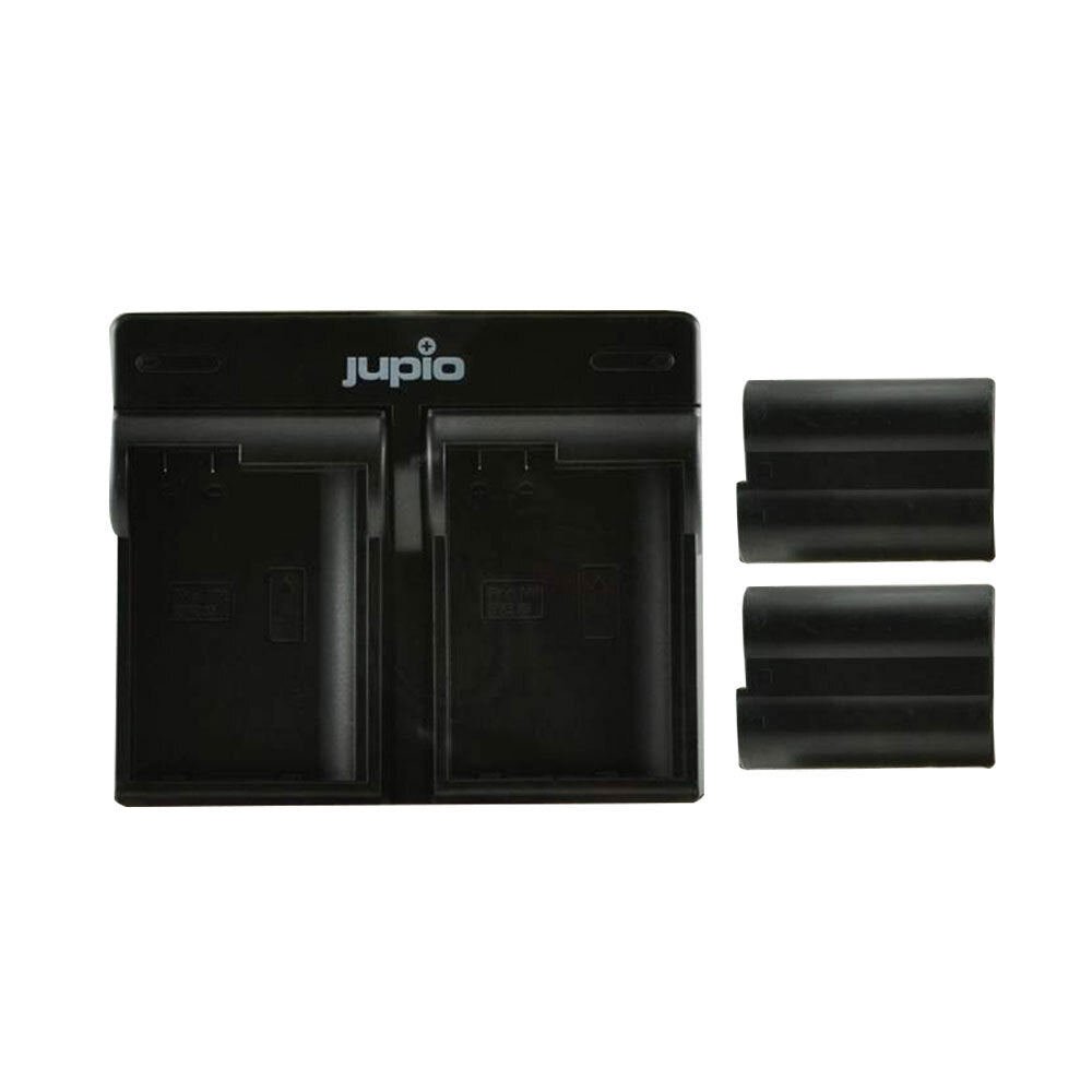 Jupio 2x Batteries 1700mAh & USB Dual Charger Adapter Kit For Nikon EN-EL15