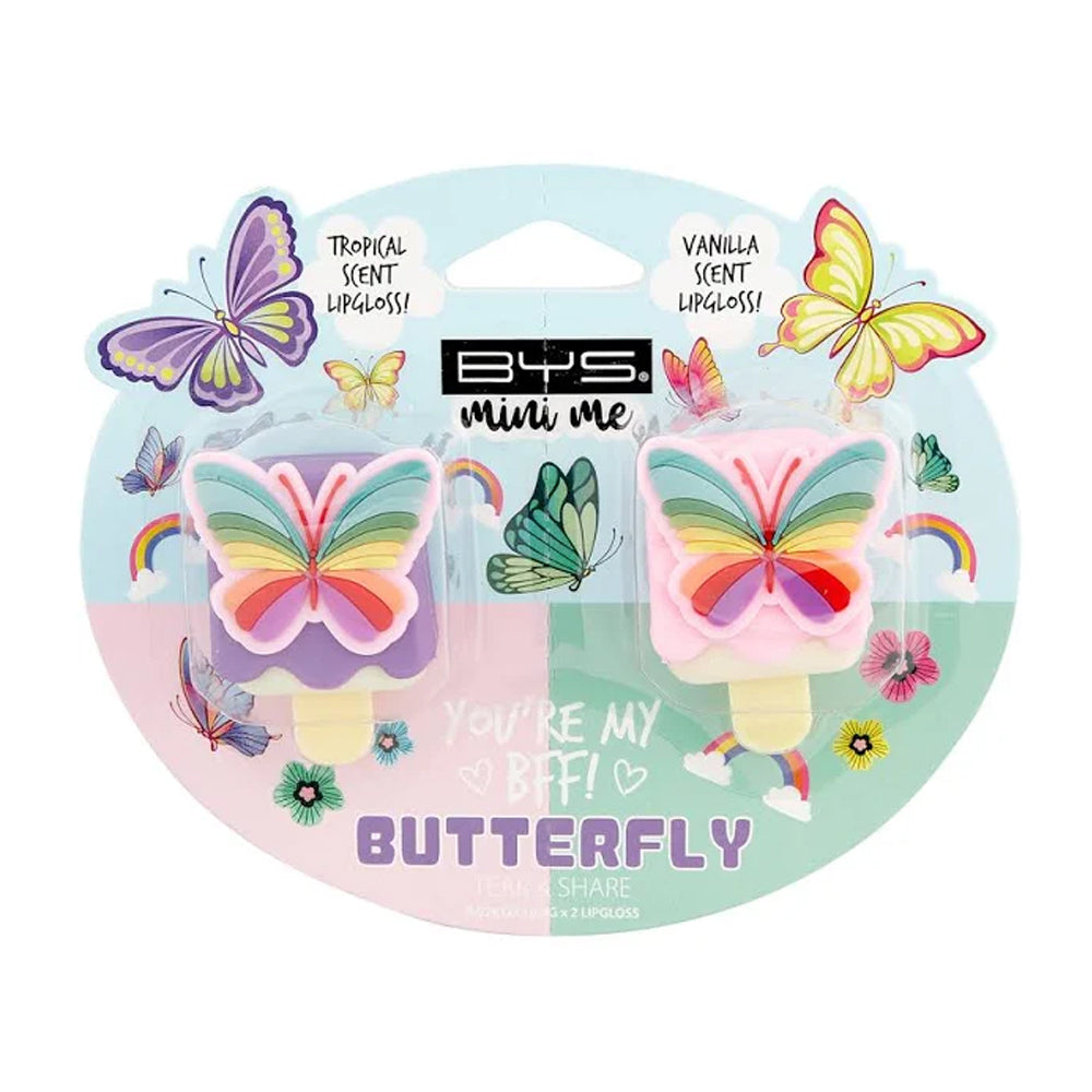 BYS 2pc BYS Mini Me Butterfly Children's Makeup Cosmetics Kids Lipgloss Set 3y+ (2 Pack) — image 2