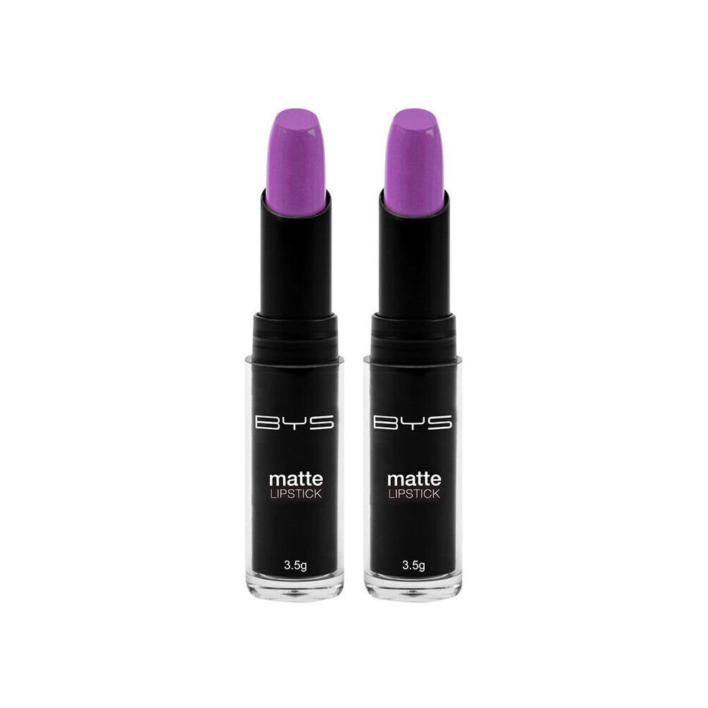 BYS 3.5g Matte Lipstick Velvet Cream Lip Colour Makeup Cosmetic Viva Violetta (2 Pack)