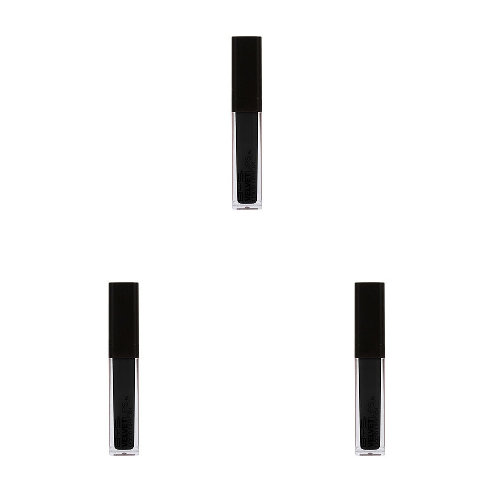 BYS Velvet Cream Soft Plush Lipstick Lip Colour Makeup Dark Night 6g (3 Pack)