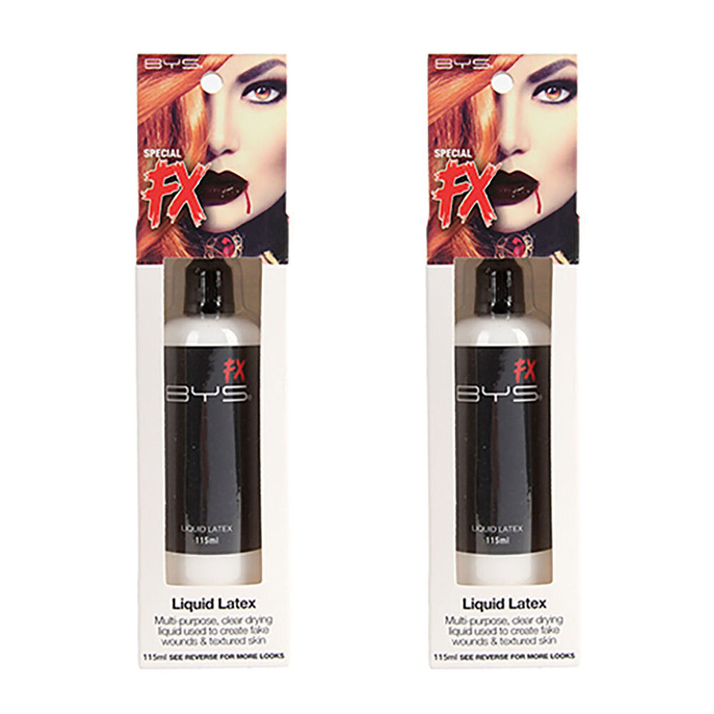 BYS Special FX 115ml Clear Liquid Latex Costume Makeup Quick Drying (2 Pack)