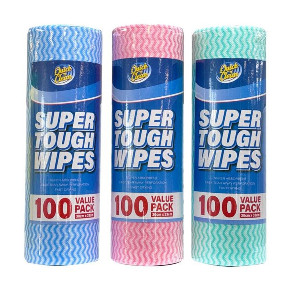 Quick N Clean 100PK Quick N Clean Super Tough Heavy Duty Cleaning Wipes 30x33cm Assorted (6 Pack) — image 3