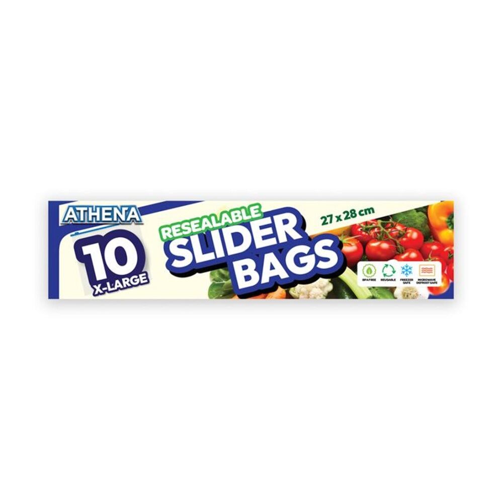 Athena 10PK Athena Resealable Slide Lock Food Storage Slider Bags 27x28cm (12 Pack) — image 2