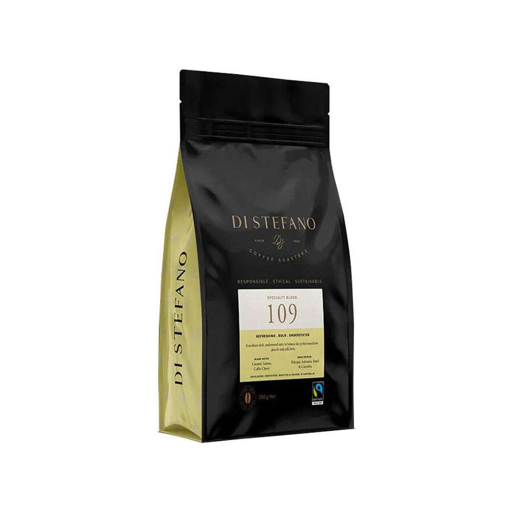 DI Stefano Medium To Dark Roast Black Coffee Beans 109 Speciality Blend 250g