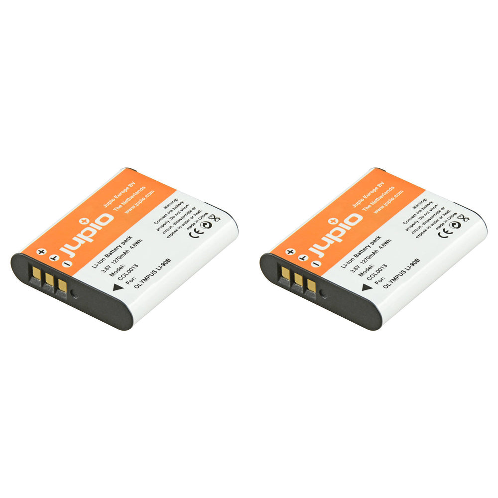 Jupio Li-Ion 3.6V 1270mAh Rechargeable Battery For Olympus Li-90B/Li-92B Cam (2 Pack)